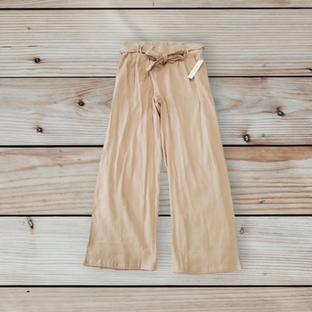 Urban rebel paperbag cotton  wide leg  cotton  pants